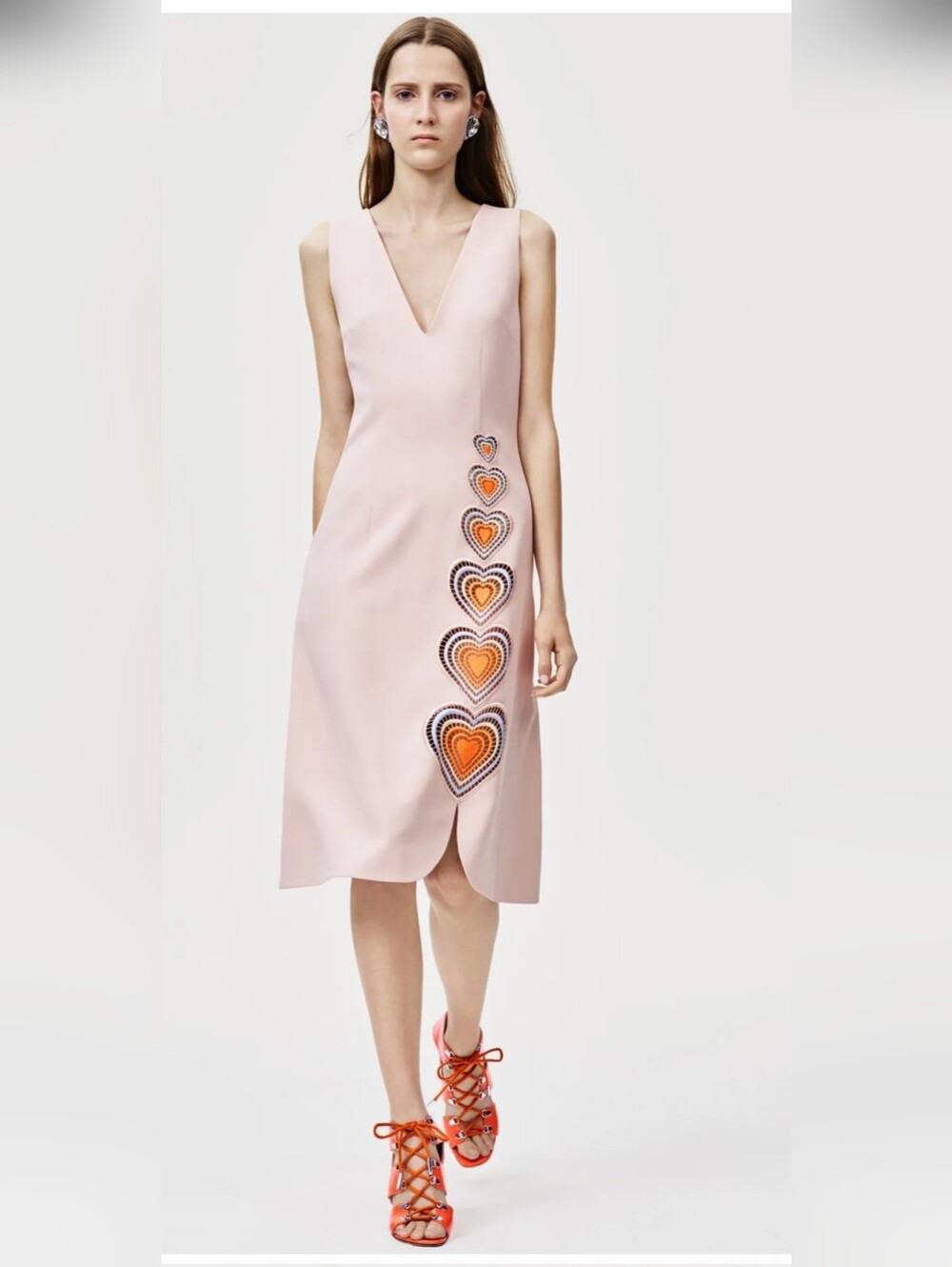 Christopher Kane Runway 2016 Light Pink Dress With Hearts - Size 2 or EU 34